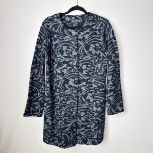 NEW Nanette Lepore Jacquard Button‎ Front Cardigan Sweater Coat XL Wool Blend